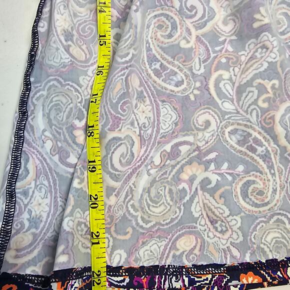 Lands' End Tie Front Underwire Tankini Top Deep Sea Navy Retro Paisley Size 6D - Picture 9 of 9